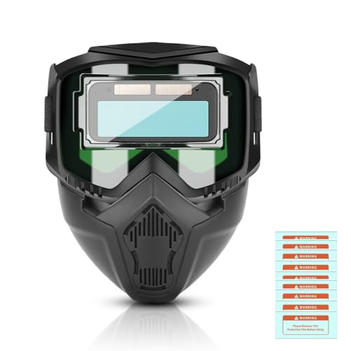 Image of Serplex 2 In 1 Welding Helmet With Auto-Darkening Welding Goggles, Includes 10 Replacement Lenses, Lightweight & Breathable PP Face Mask with Foam Eye Frame Pad, Adjustable Head Strap