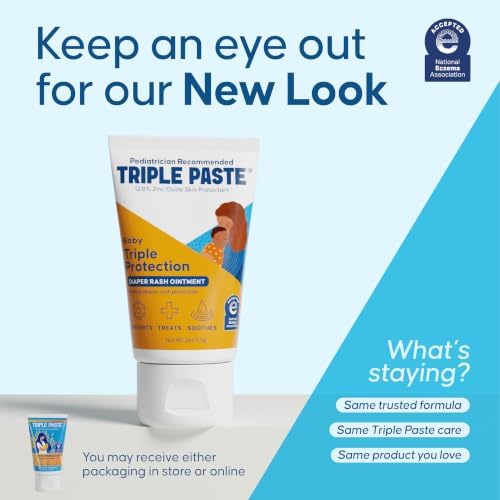 Triple Paste Diaper Rash Cream, Hypoallergenic Medicated Ointment for Babies, 2 oz, Multi, (SU-001) (Packaging May Vary) - 1