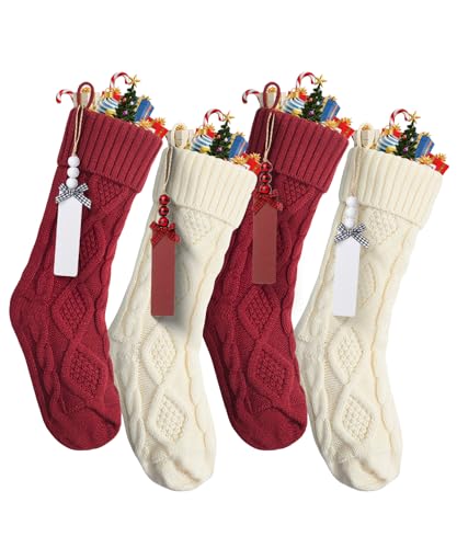 Mr. Pen- Personalized Christmas Stockings with Wooden Name Tags