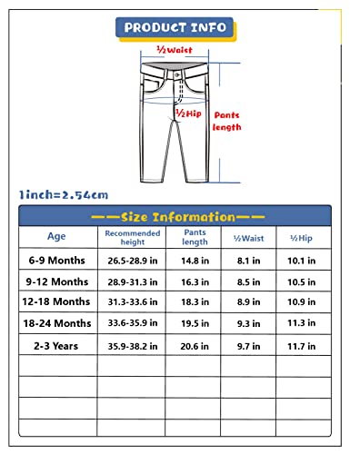 Kidscool Space Baby Girl Boy Jeans,Soft Ripped Denim Elastic Band Inside Pants,Light Blue,6-9 Months #TOP5