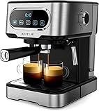 【LED Touch Screen Function】Hay cinco botones de pantalla táctil en el panel de control de la máquina de café. El tiempo preestablecido para una taza es de 15 segundos y el café es de 50 ml. Dos tazas son 25 segundos y 100ml. Se detendrá automáticamente cuando se alcance el tiempo. En el modo manual se puede ajustar según su preferencia, hasta 90 segundos.