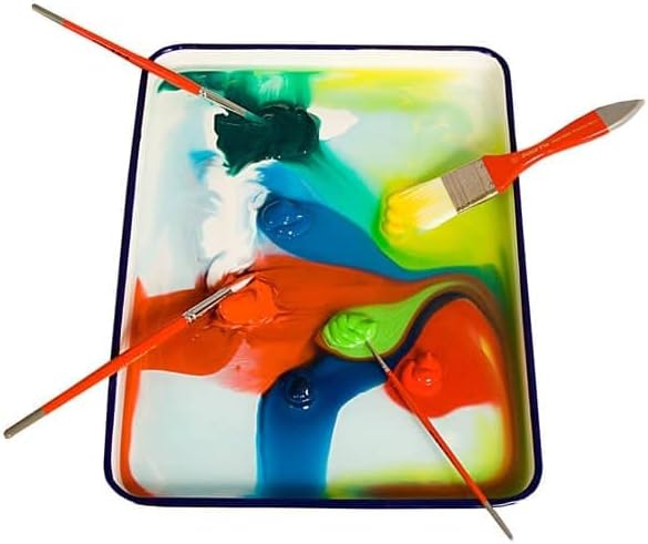 Creative Mark Butcher Tray Palette - Triple Coated Enamel Tray Palette for Painting, Color Theory, Mixing, and More! - 11" x 15"