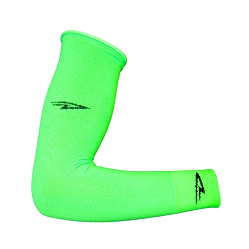  DeFeet Armskins - Scaldabraccia con logo D-HI-Viz, per ciclismo, corsa, escursionismo, colore: verde ad alta visibilità