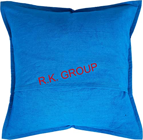 Housse de coussin décorative turquoise à miroirs bohème 24x24 - 5