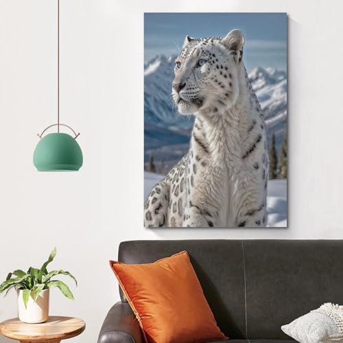 Léopard de montagne décoration murale moderne chic ZHOUKEG 60x90cm - 4
