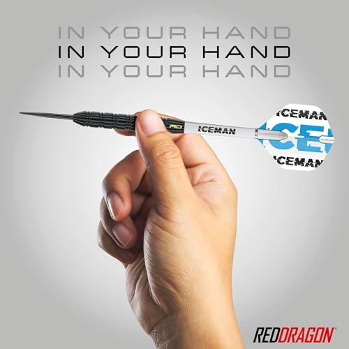 RED DRAGON Darts – Gerwyn Price Iceman – Professionelles Dartset. Ultimatives 50-teiliges Dartset mit Dartpfeilen und Zubehör