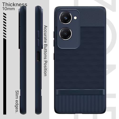 Image of Outlouders Bumper Case for iQOO Z9 Lite 5G / Vivo T3 Lite 5G / Vivo Y18 / Y18e / Y03 | Full Camera Protection | TPU Soft Flexible Shockproof Back Cover (Blue)