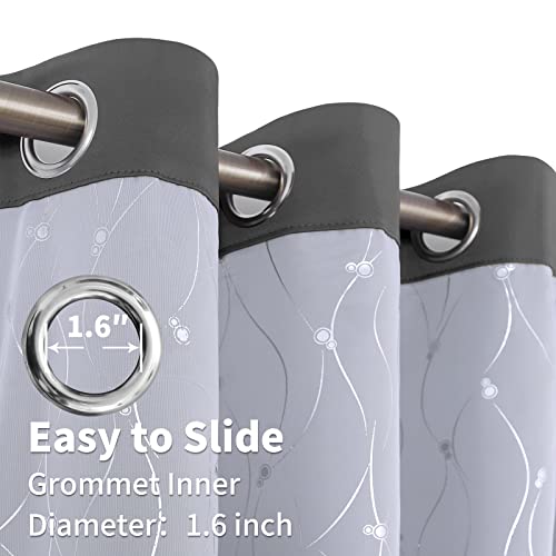 Bgment Grey Bedroom Blackout Curtains 84 Inch With Sheer Overlay, Room Darkening Thermal Curtains Double Layer Window Drapes For Living Room Decor, 2 Panel Sets, 52 X 84 Inch, Dark Grey #TOP5