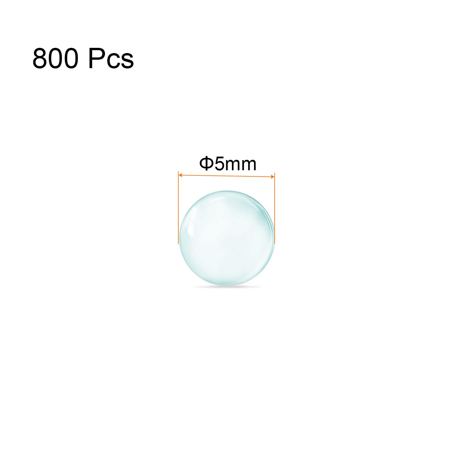 QUARKZMAN 800pz Vetro Sfera Bollente Pietre 5mm Soda Lime Vetro Perle per Bottiglia Scuotere Mischiare, Trasparente
