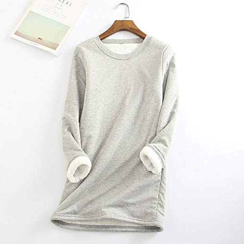 Womens Fleece Crewneck Sweatshirts Pullover Winter Warm Sherpa Lined Sweaters Casual Soft Comfy Loungewear Tunic Tops2
