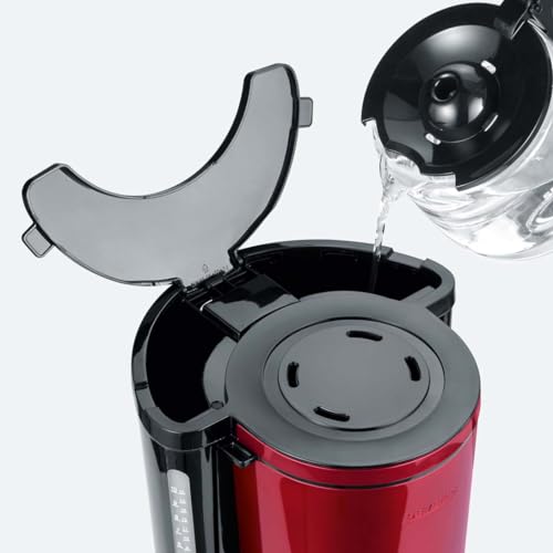 SEVERIN Cafetière Filtre "Type", 1 000W, 1,4L, Juqu'à 10 tasses, Porte-filtre amovible, Système anti-goutte, Noir/Rouge, KA 4817