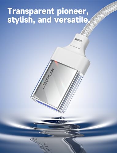 Image of JSAUX USB to USB C Adapter [2 Pack], USBC OTG Adapter Compatible with MacBook Pro /Air, iPhone 15 Pro Max, Samsung Galaxy S24 /S23 /S22 /S21 and More USB C Devices-Crystal White
