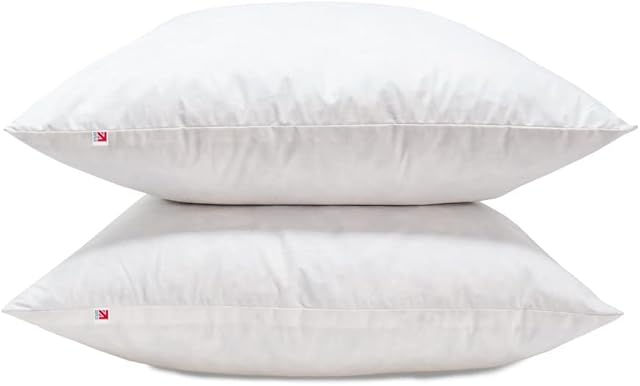 Lancashire Textiles British Made Luxury Cushion Pad Generously Filled With Ethically Sourced Duck Feathers Encased In Pure Cambric Cotton Cover  Pack of 8  26 x 26 (66cm x 66cm)