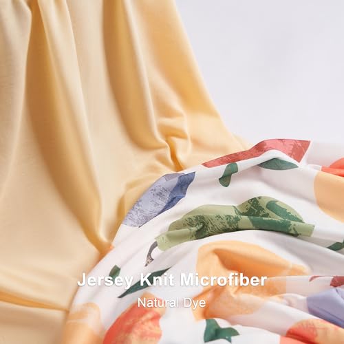 Image of Baby Changing Pad Cover, Changing Table Cover for Girls Boys, Ultra Soft Breathable, 2 Pack Fruit Shadow & orangish