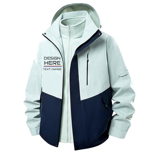 GDSHAPE Custom Waterproof 3-in-1 Ski Jacket Men Navy Blue L
