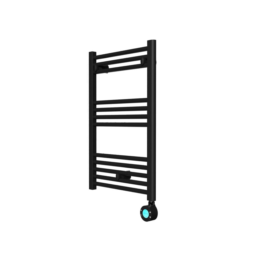 Rointe Elba Plus 300W Digital Electric Towel Rail, Programmable 24/7, Touch-sensitive LCD control panel, Open Window Detection, High precision NTC thermostat, Matt Black, 770 x 400 x 30 mm