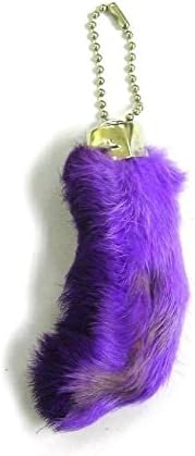 NOVELTEES Purple Color Novelty Real Rabbit Foot Key Chains