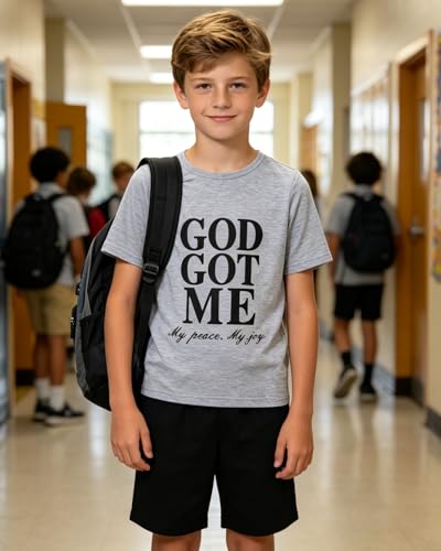Image of Boys 2 Piece Outfits Short Sleeve Basketball Pattern T-Shirt and Shorts Summer Clothes for Kids 5-12 Years