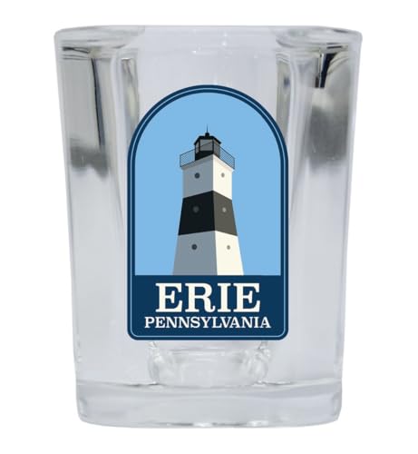 Erie Pennsylvania North Pier Light Design Souvenir 2 ozShot Glass