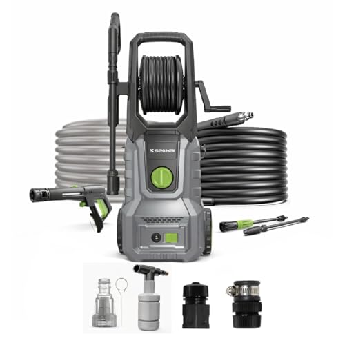 Image of Senkai Impreza MAXX High Pressure Car Washer Pump(with Pressure Adjustment) | 1800 Watts Motor,140 Bar Pressure | 7.0L /Min Flow Rate | 8m Outlet Hose Upright Design with Wheels Car Cleaning Purpose