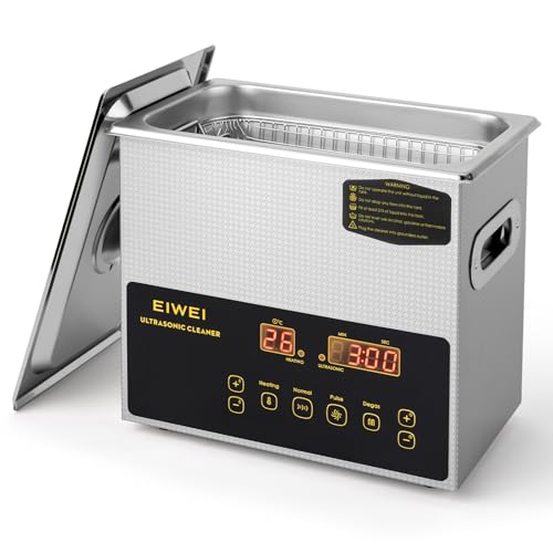 EIWEI Limpiador Ultrasónico 3L, Limpieza Ultrasónica 120 W 40 kHz Con Calefacción, Temporizador y Desgasificación, Ideal para Carburadores, Piezas, Joyas, Gafas, Circuitos Impresos