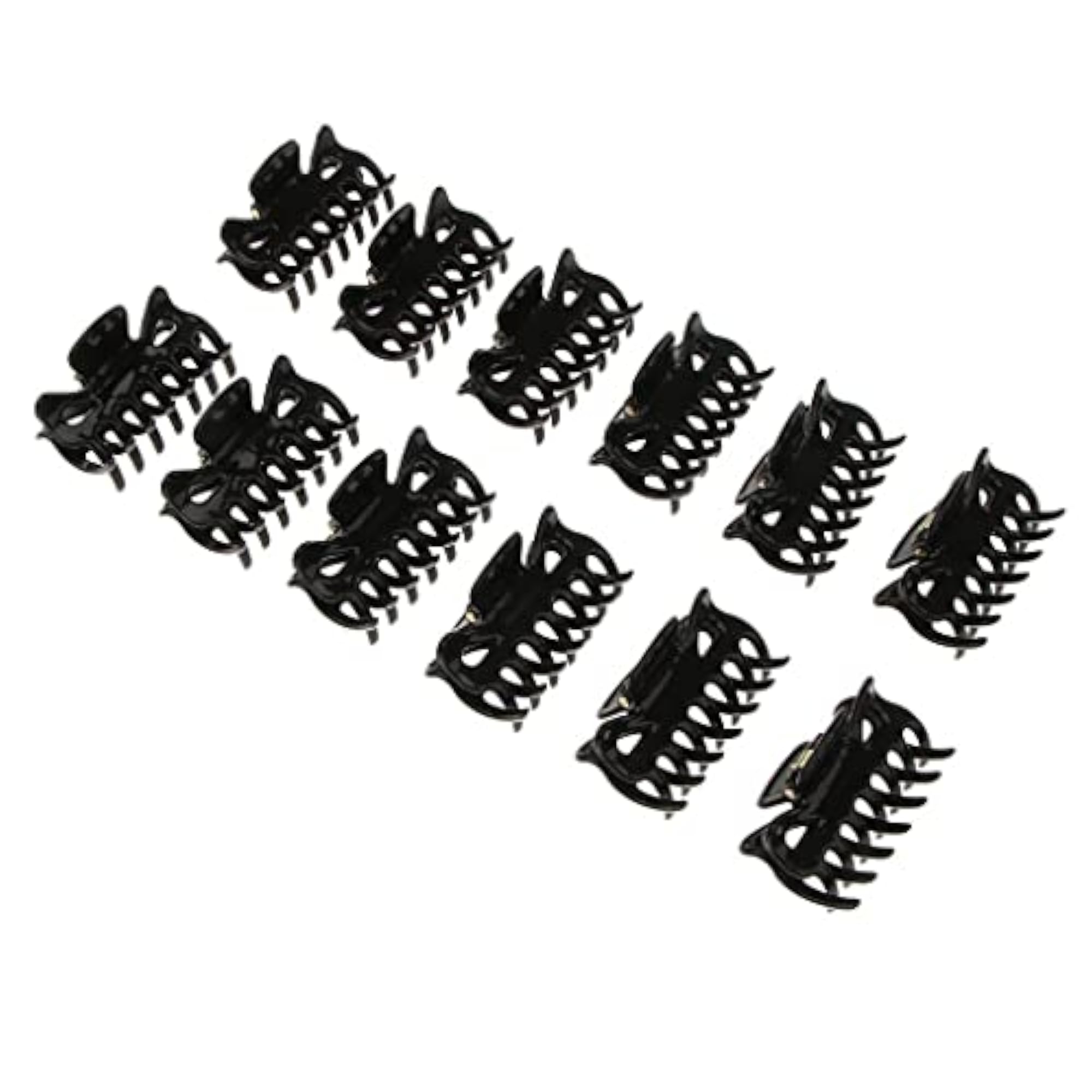 12 Pieces Poly Mini Hair Claws Grips Clips, Black