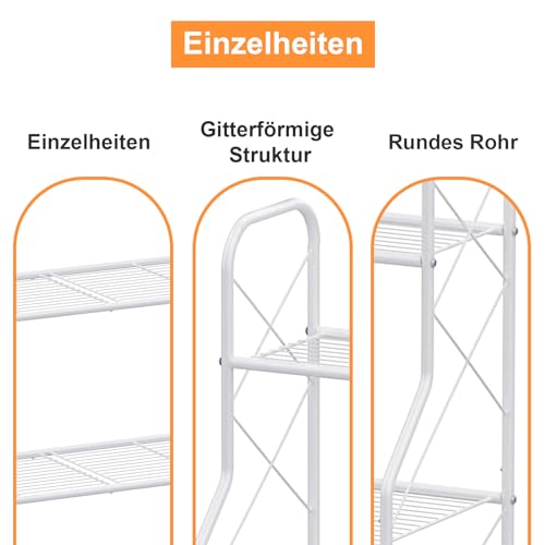 Bomclap Pflanzenregal Blumenregal Metall, 3 Stufen Pflanzenständer Blumentopf Topfhalter für Outdoor Indoor Balkon Garten… – Ansicht 6