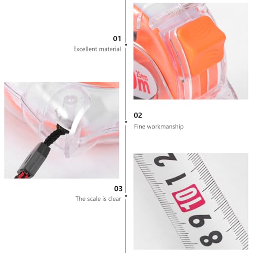 Cinta métrica de acero VILLCASE 10m retráctil naranja miniatura 3