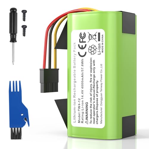 ASUNCELL Batería de 4000 mAh para Eufy L60 L50 Hybrid/SES, 14,4 V, batería de Repuesto para IRobot Roomba Combo Essential/Y0112/Y0110, para Conga 7490, para Xiaomi Mop 2 Lite N011 4S1P