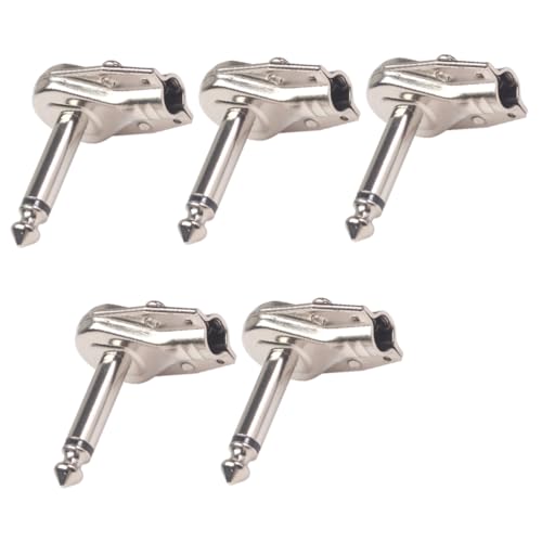 HAMPPLIES 5 piezas Conector para Pedal de Guitarra de Adaptador Jack para Cable de Efectos Compatible con...