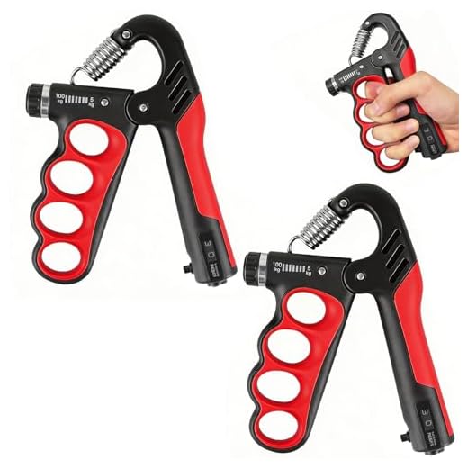 yolzhxe 2 Piezas Hand Grip, Resistencia Ajustable 5-100kg, Fortalecedor de Agarre de Mano con Función De Conteo, Antideslizante Fortalecedores de Agarre para el Entrenamiento de Fuerza de la Muñeca