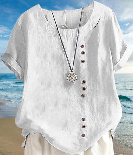 Cotton Linen Tops for Women Japanese Floral Print Casual Summer Lounge Retro Fashion Loose Fit Shirts - Image 2