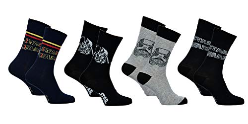 Calcetines para hombre de Star Wars Confort y fantasía de algodón, surtidos...