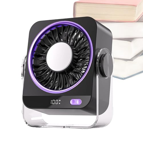 Ventilateur de table USB rechargeable avec 5 réglages de vent - 2