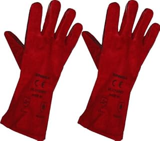 Large Red Stove Fire and Barbecue Gloves
