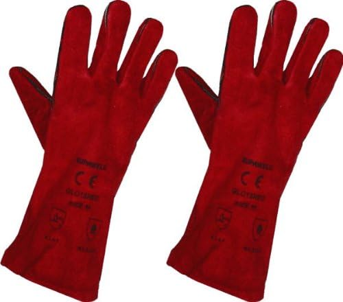 Large Red Stove Fire and Barbecue Gloves