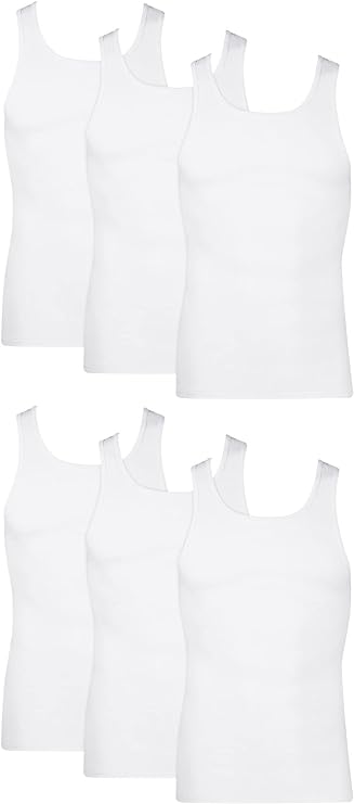 Hanes Men's FreshIQ Odor Control ComfortSoft Moisture Wicking Tagless Tank Undershirts