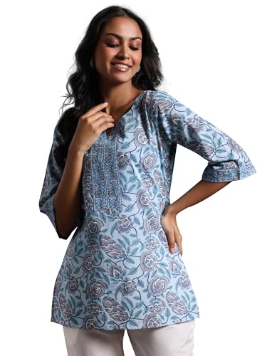 Image of Libas Printed Cotton Straight Kurti for Women