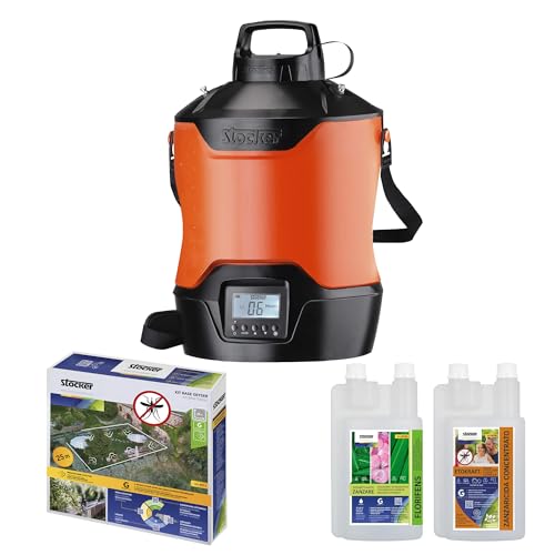 stocker - nebulizzatore giardino elettrico ricaricabile - kit completo geyser per zanzare con timer e pompa - 12l