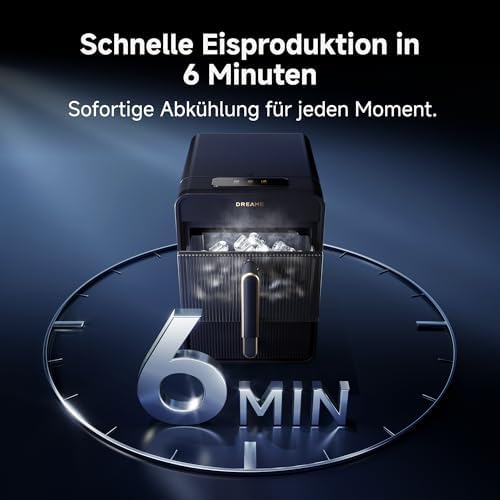 Bild 2 - dreame Aura Eiswürfelmaschinen mit 6-Minuten-Schnelleisproduktion, isoliertem Wassertank und Eisbehälter, Eis in zwei Größen, digitaler Steuerung, LED-Licht und Selbstreinigungsmodus