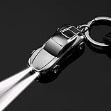 Keychain Flashlight,JOBON Leather Valet Key Chain Flashlights with 2 Extra Key Rings and Gift Box Zinc Alloy Car Key chains for Men and Women,Christmas Stocking Stuffers