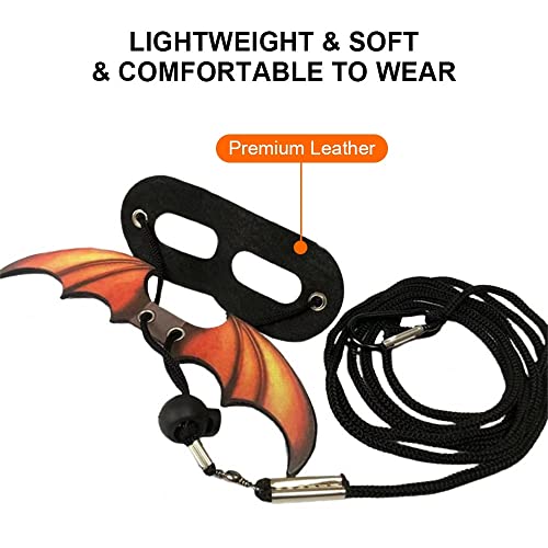 Image of DONGKER Bearded Dragon Leash Harness,3 Size Adjustable Leather Lizard Wing Harness Leash for Lizard Amphibians Small Animals