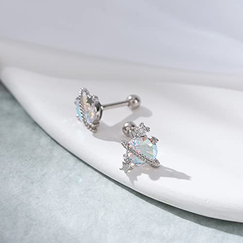 Charmonline 16G Star 925 Sterling Silver Cartilage Stud Initial Earring Helix Tragus Daith Earrings Body Ear Piercing Jewelry For Women Teen Girls (Color D) #TOP3