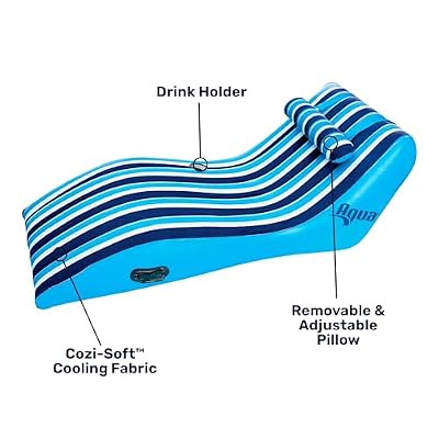 Aqua Ultra-Comfort Floating Pool Chair & Lake Raft with Pillow Heavy Duty Pool Float, Lake Floating Chair