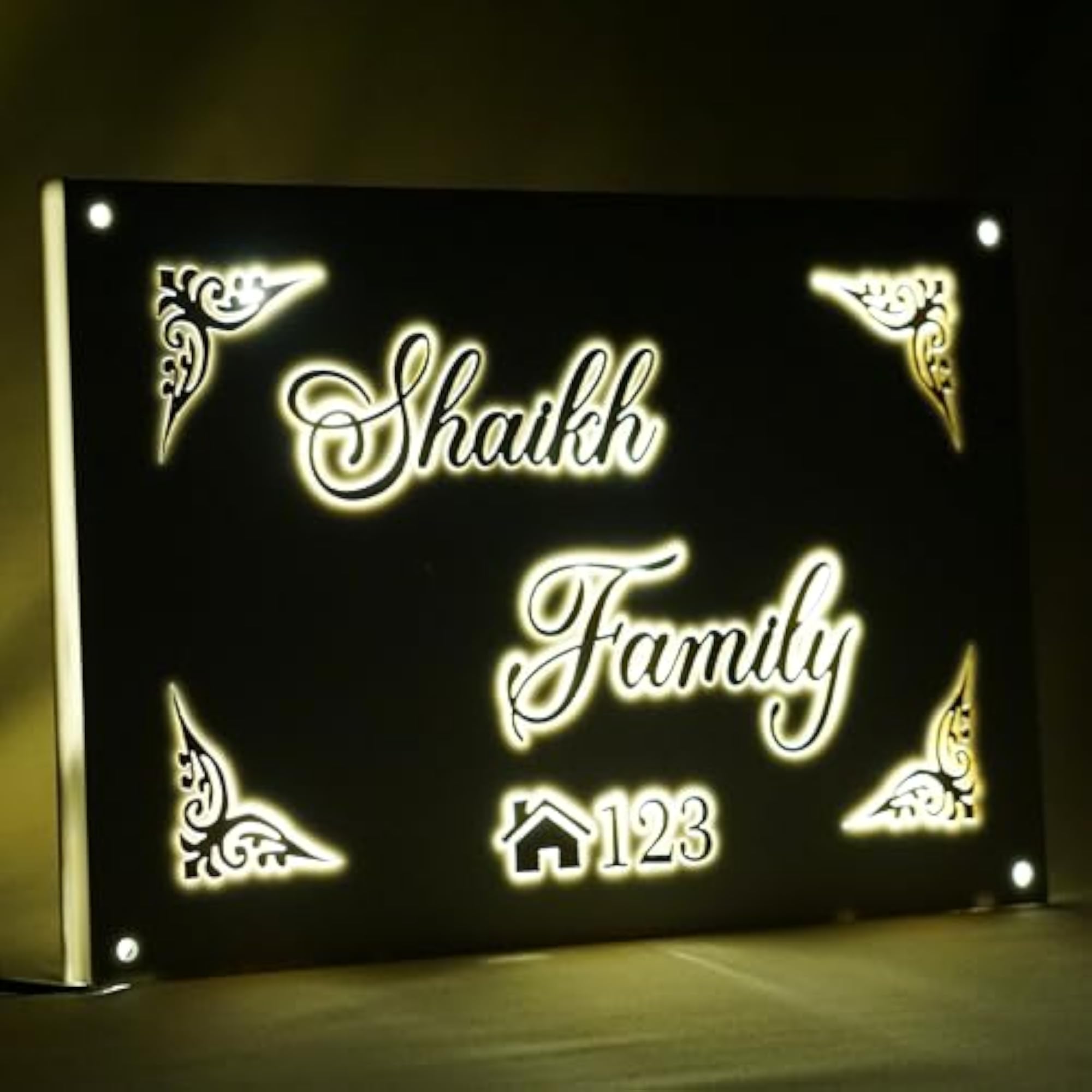 Personalized LED Name Plate for Home Entrance
