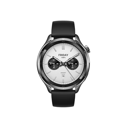 Xiaomi Watch S4 Smartwatch with 1.43-inch OLED Display NFC Bluetooth Calls Gesture Control 150+ Sports Modes 15-Day Battery HyperOS Alexa Model M2425W1 (Black)