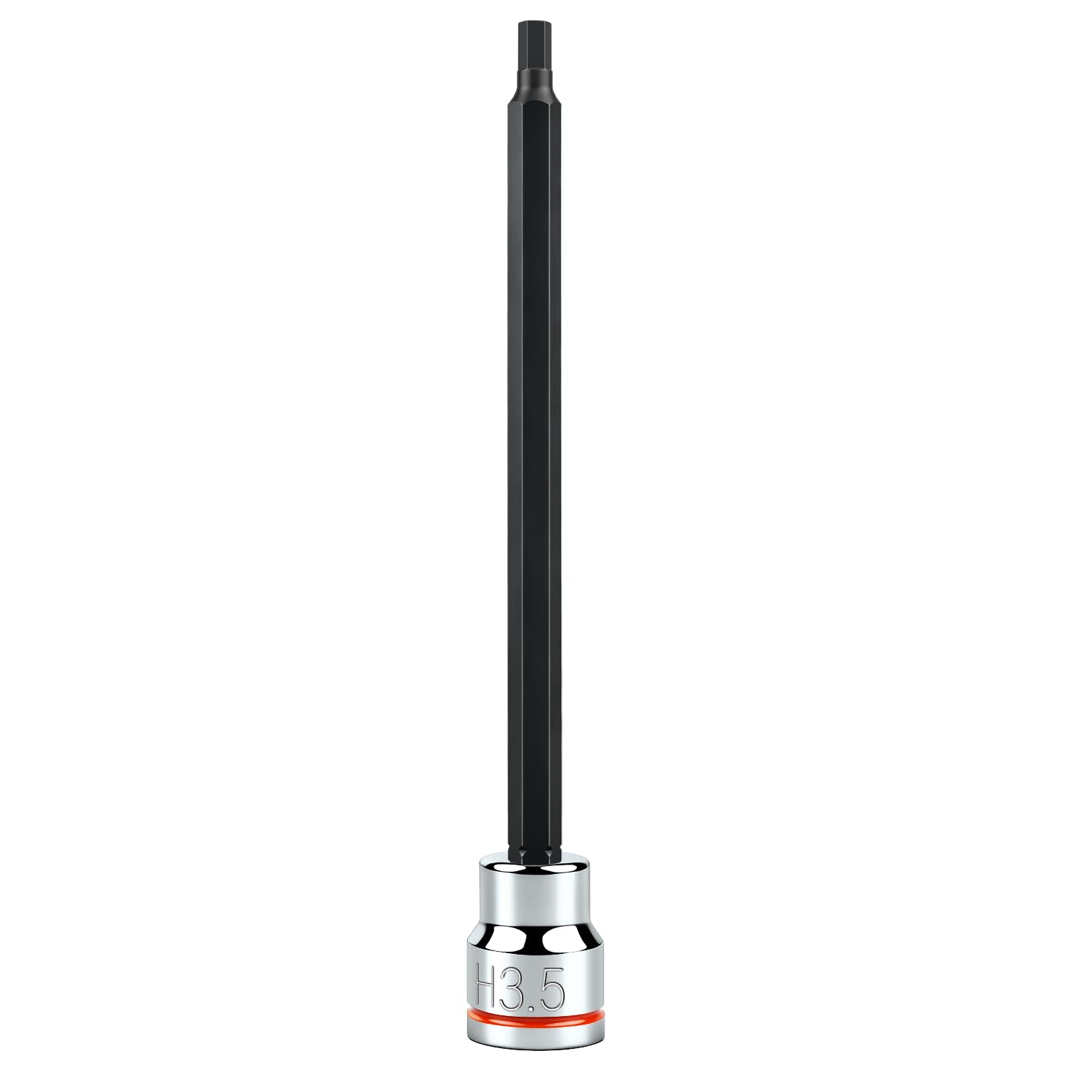 3/8 Inch Drive Long Hex Bit Socket, H3.5 Full Polished, Premium CR-V &amp; S2 Alloy Steel Head Made for Auto/Mechanical