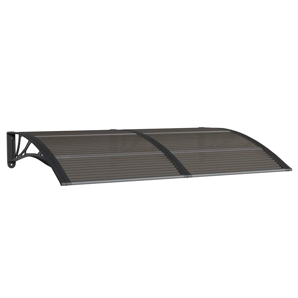 Tettoia nera 150 x 100 cm PC policarbonato, resistente alle intemperie, robusta struttura in alluminio, facile da montare, design moderno per casa, balcone e terrazza