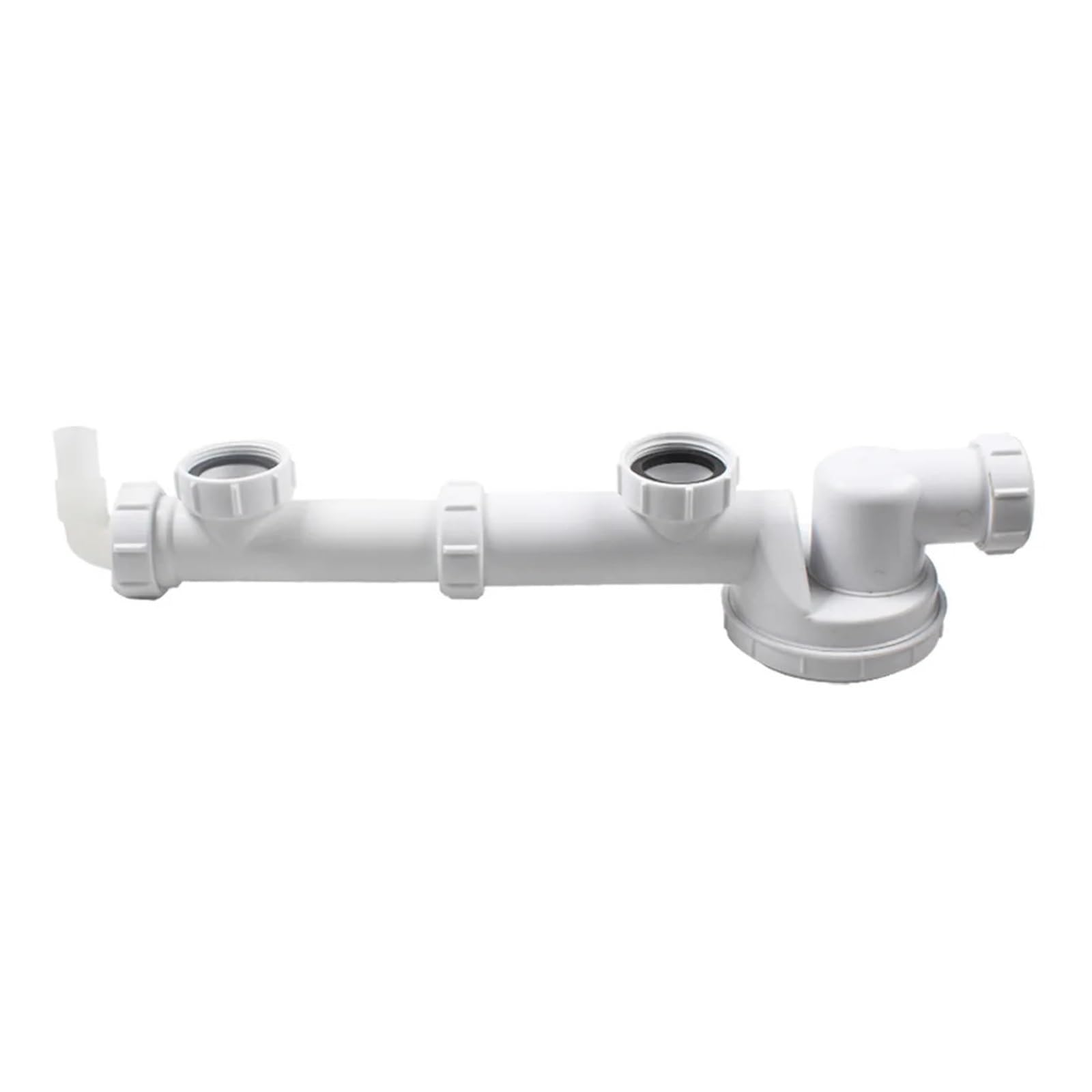 Qjzkwxalmp White Kitchen Double Sink Drain Pipe
