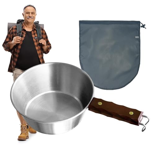 Bol de camp avec poignée en inox pour cuisiner en randonnée